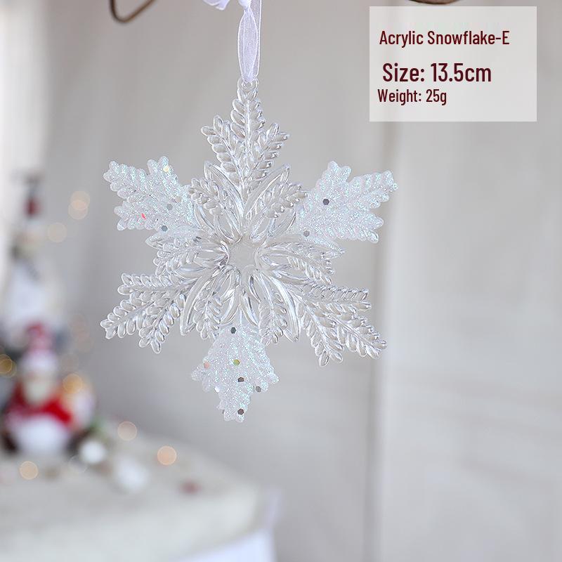 Ornament de Crăciun Fulg de Nea: Gheață Acrilică pentru Decor de Sărbători sau Instalație de Nuntă, Alb Transparent