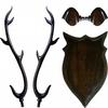 Handicraft Wooden Deer Head with Handicrafts Home Decor Showpiece for Living Room Bedroom and Table Decor, Clear Black (60 Cm) Pack of 1