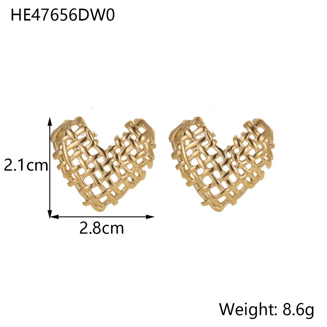 CARLIDANA Dainty 18K Gold Plated Stainless Steel Love Hollow Heart Stud Earrings for Women Girls Hollow Heart Stud Earrings