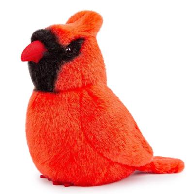 Lilizzhoumax Niedlicher Kardinal, Realistischer Plüschvogel, Schöner Roter Vogel, Flauschig und Weich, Maskottchen-Spielzeug, Weihnachtsgeschenk für Kinder, Heimdekoration (15 cm hoch)