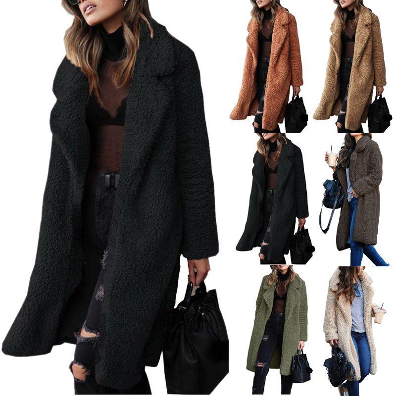 Luxurious Women Jacket Ladies Long Teddy Bear Cardigan Coat Faux Fur For Winter Warmth