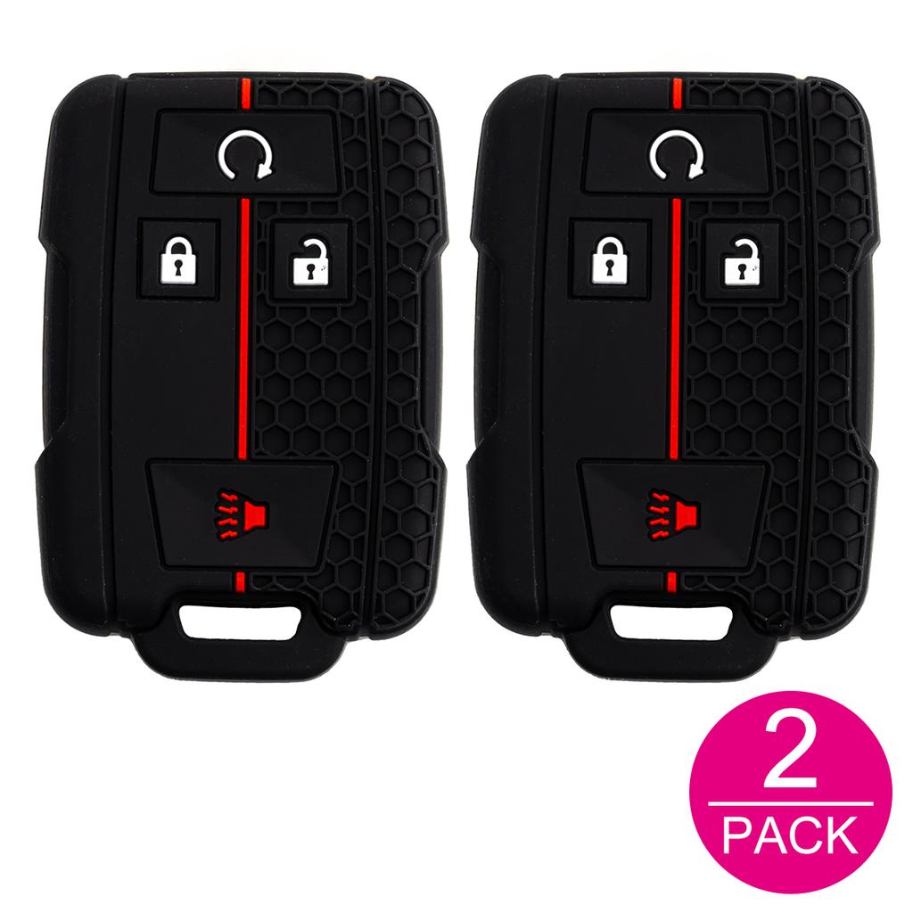 2X Silicone Car Key Fob Cover Case Holder Keychain For Chevrolet Colorado Silverado Gmc Sierra 1500 2500Hd 3500Hd Canyon