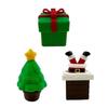Yousheng 1/2/3/4Pcs 3D Printed Christmas Figurine Santa Snowman Star Topper Xmas Tree Gift Box Statue Holiday Party Decoration Ornament