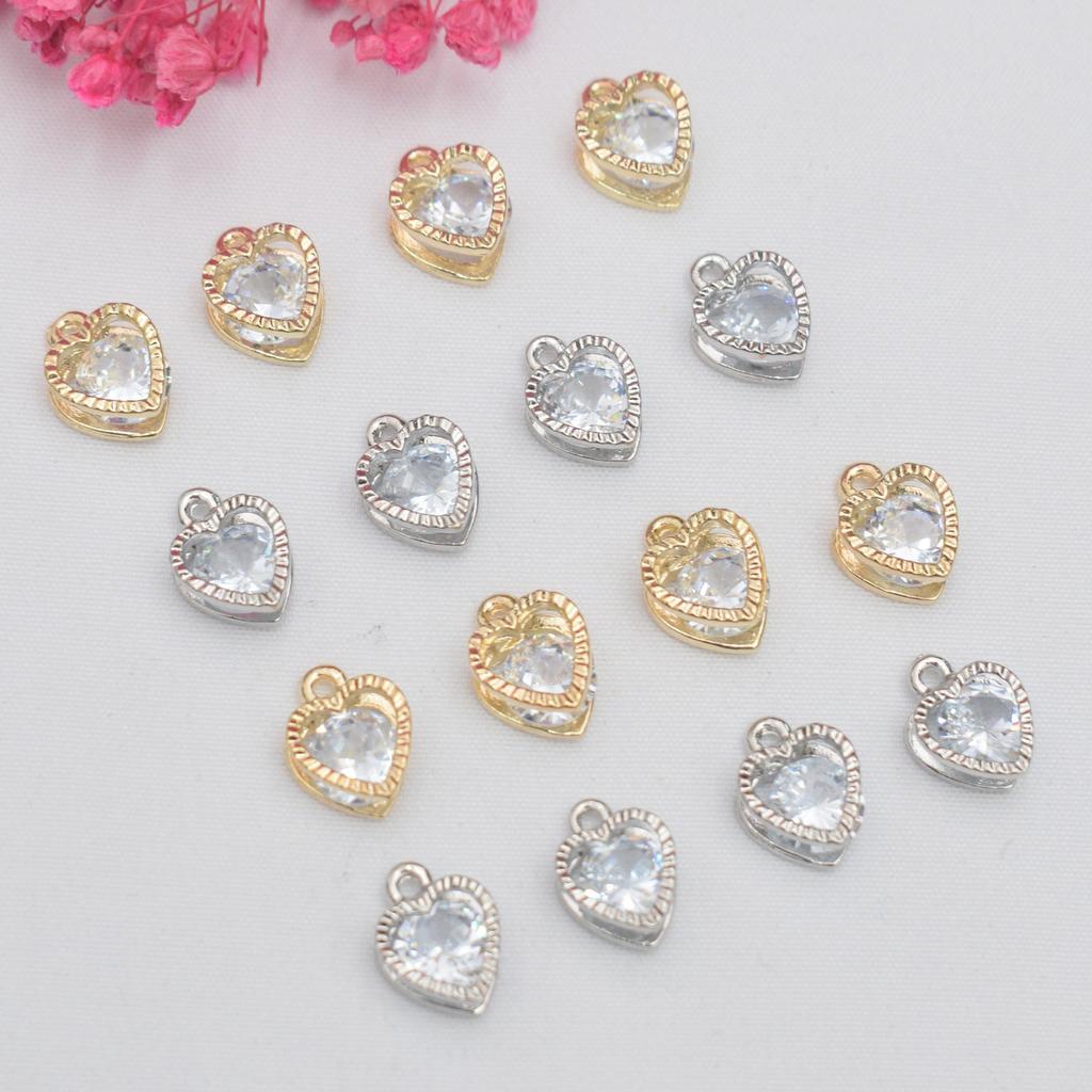 50 stk Zirkon Smykketilbehør Diamant Pentagram Hjerteformet Vanndråpe Krystall Zirkon Lite Anheng DIY Armbånd Halskjede Anheng