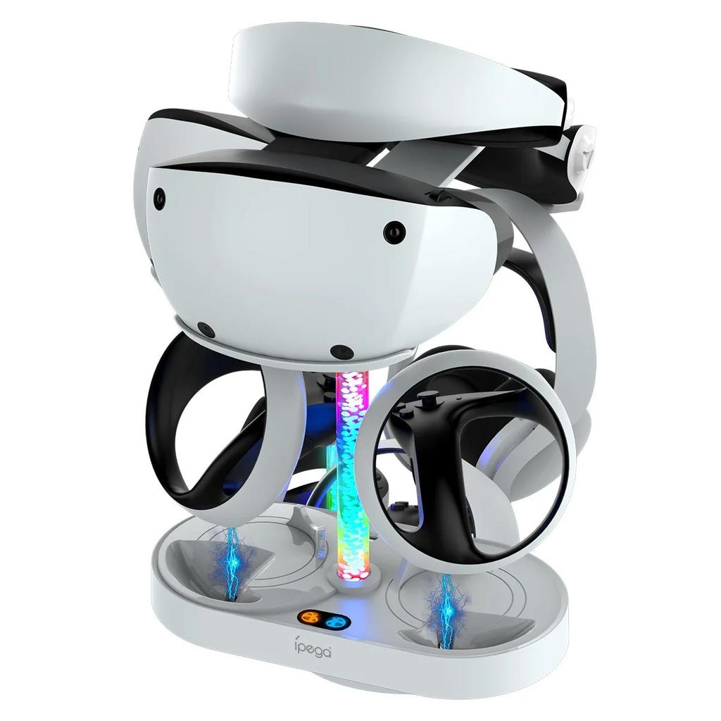PG-P5V001 Magnetic RGB Charging Dock for PS5 Console PS VR2 – Dual Controller Charger, Headset  Glasses Storage Station