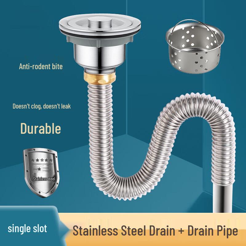 

Chuke Stainless Steel Kitchen Sink Drainer & Pipe Set