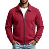 Men S Casual Waffle Knit Zip Pocket Lapel Jacket