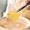 Vertical Foot Kitchen Food Tongs – Stainless Steel Heat Resistant Silicone Tips Round, Strong Comfort Grip,Non-Scratch Pan, for Cooking, BBQ, Salad