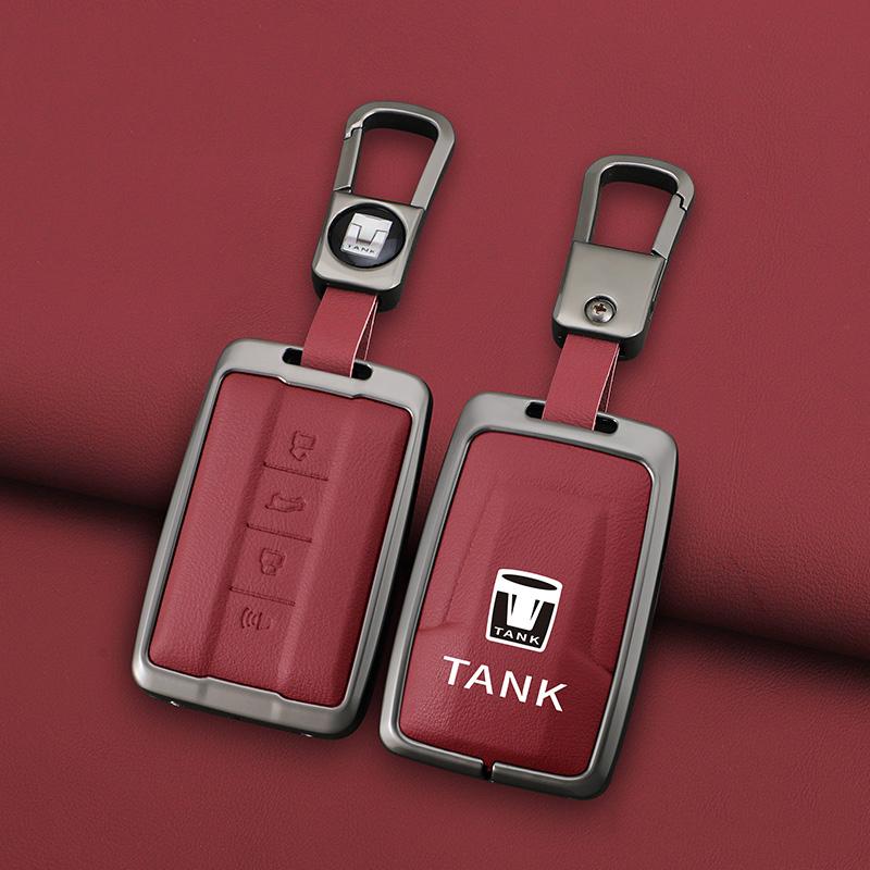 Zinc Alloy Leather Car Key Case For Great Wall Wy Tank 300 500 Tank300 Tank500 Key Case Car Key Key Case Protective Case