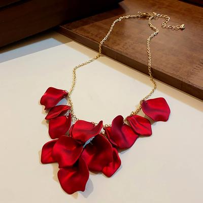 Collier à Pétales Colorés Exagérés Pour Femmes Collier Fleur à Franges Irrégulières Chaînes Clavicule Party Mariage Bijoux Cadeaux