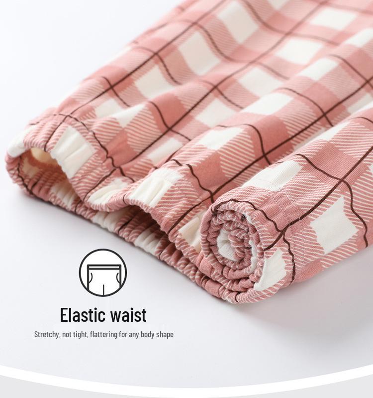 Women's Summer Cotton Pajamas: Short Sleeve Top & Long Pants, Stylish, Casual, Loose Fit, Plus Size, Outdoor-Friendly Loungewear