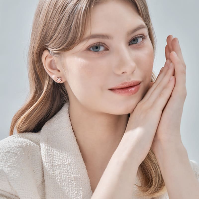 ELLE Jewelry 14K GF Flower Stone Flower Earrings ELGPEE529