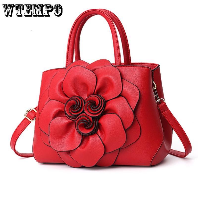 WTEMPO Women Fashion Flower Decoration Stylish Handbag Shoulder Bag Crossbody Bags