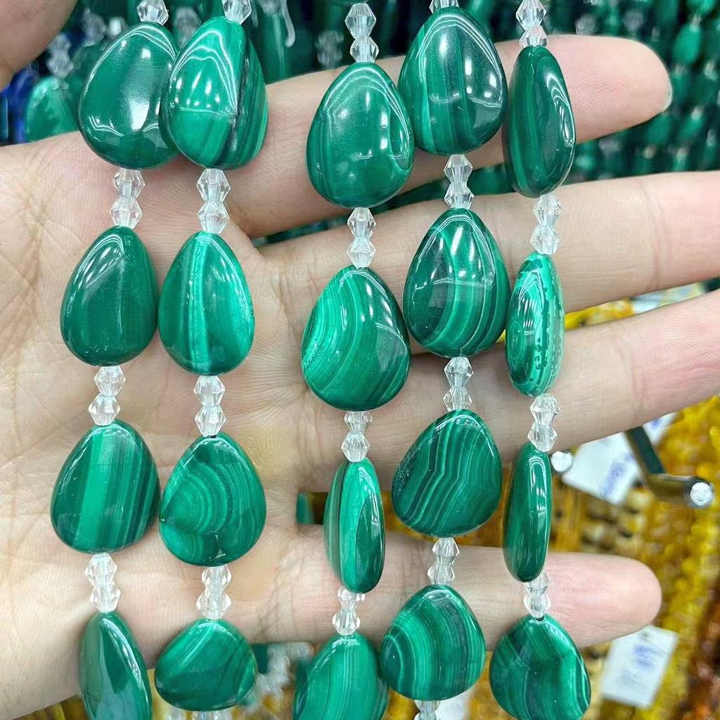 Pure Natural Malachite Tube & Oval Abacus Loose Beads for DIY Bracelet Jewelry