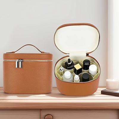 Travel Makeup Vanity Bag Waterproof Faux Leather Cosmetic Organizer Bag with Divider And Handle Portable Toiletry Bag for Women