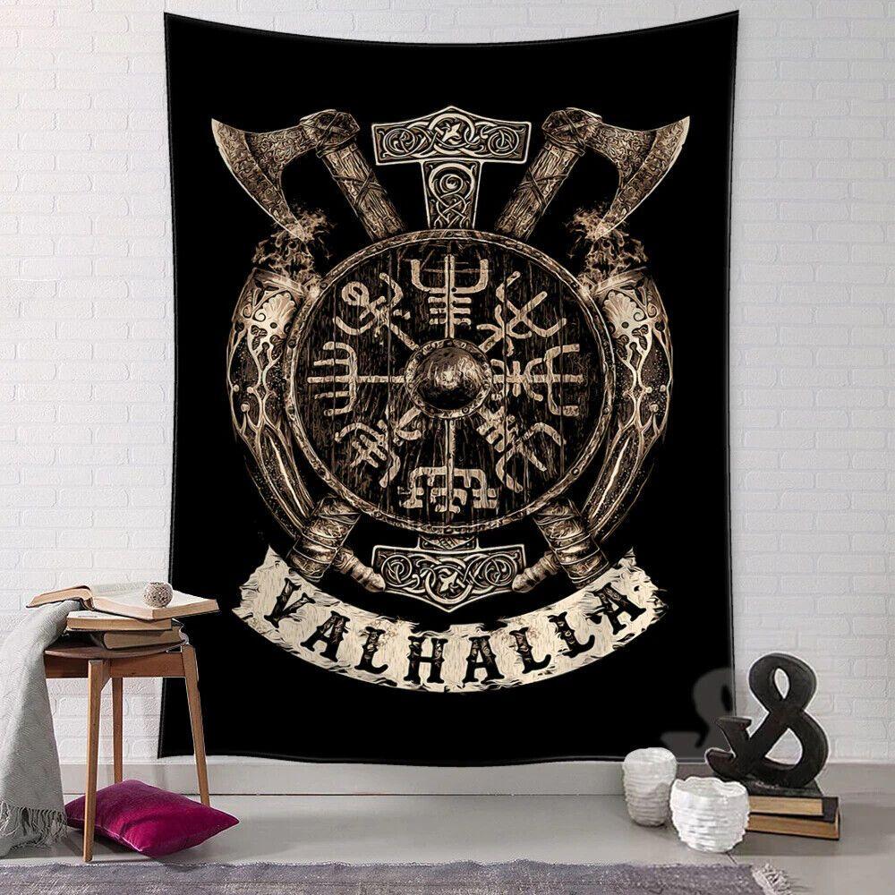 Viking tapestry retro mysterious raven boho 75x100