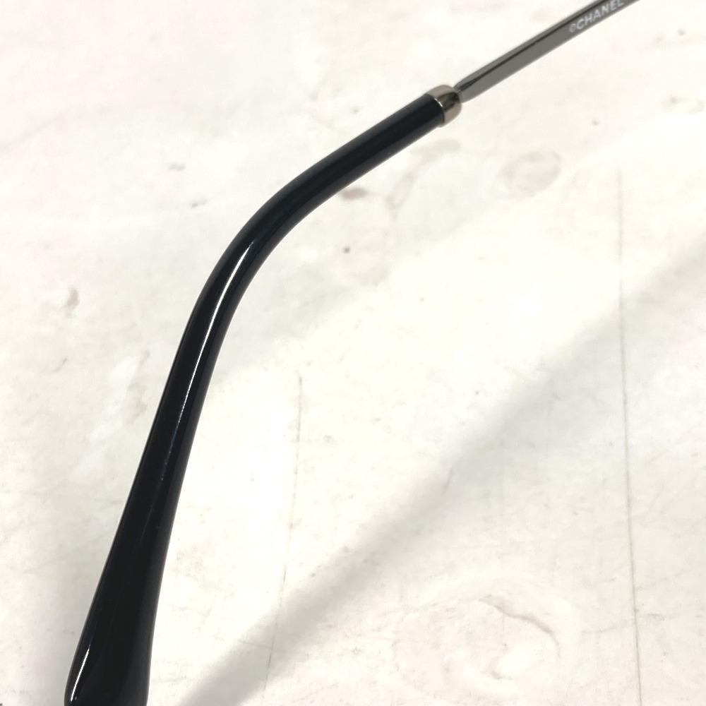 Chanel 4234-H CC CC Mark Pearl Glasses Glasses Eyewear Sunglasses Metal Black