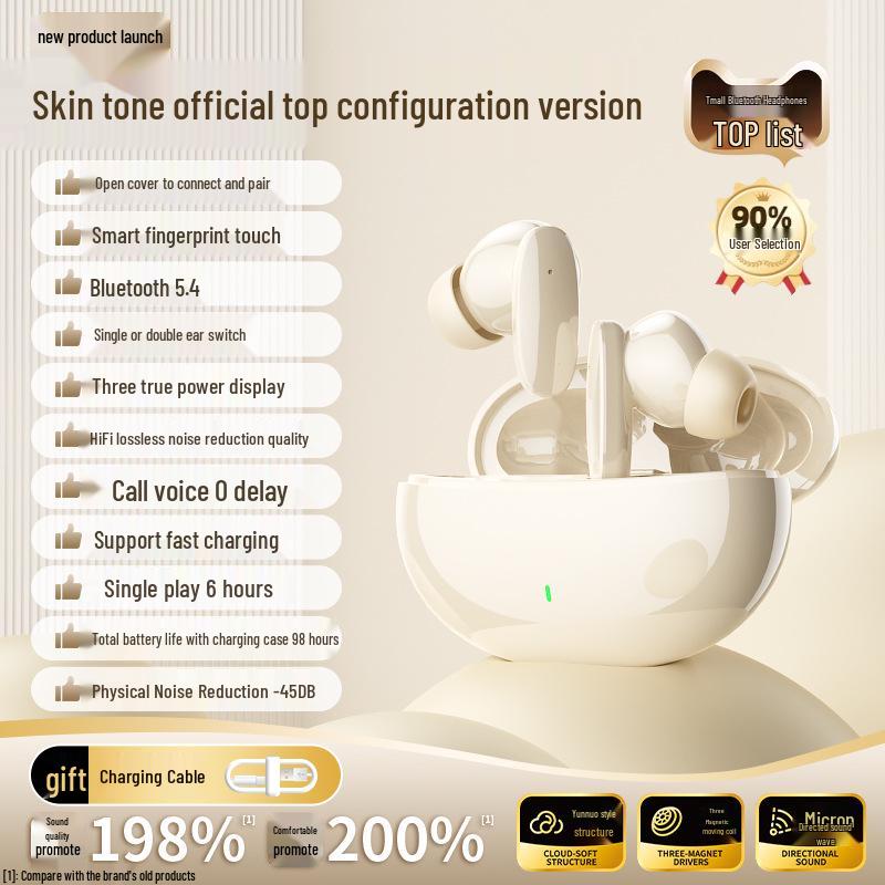 2025 New Wireless In-Ear Bluetooth Headphones: High Sound Quality, Noise Cancelling, Ideal for Sports, Music, Gaming, and Long Battery Life