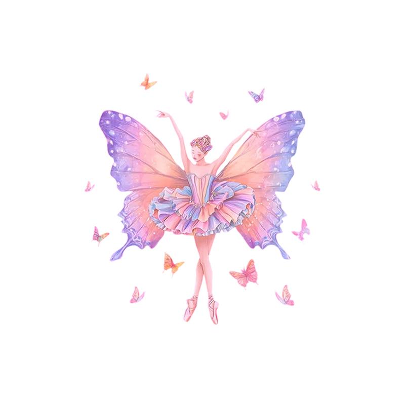 

Glow-in-the-Dark Ballerina Wall Sticker - Luminous Butterfly Fairy Decal for Girls Room Decor
