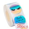 50-500Pcs Rainbow Laser Thank You Stickers 1 Inch White Thank You Small Business Sticker For Crafts Gift Packaging