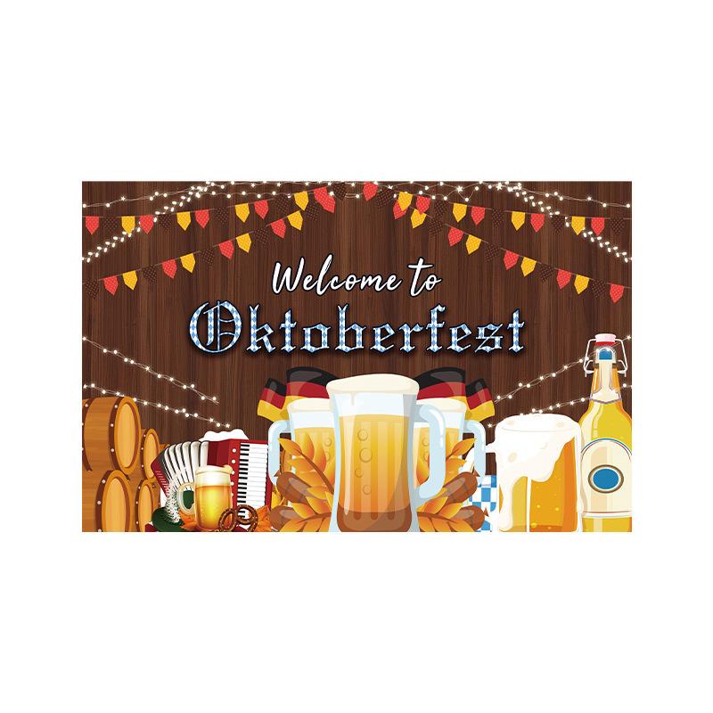 Munich Oktoberfest Outdoor Patio Party Bunting Banner, German Theme Backdrop Decor, Waterproof Durable Festival Flag