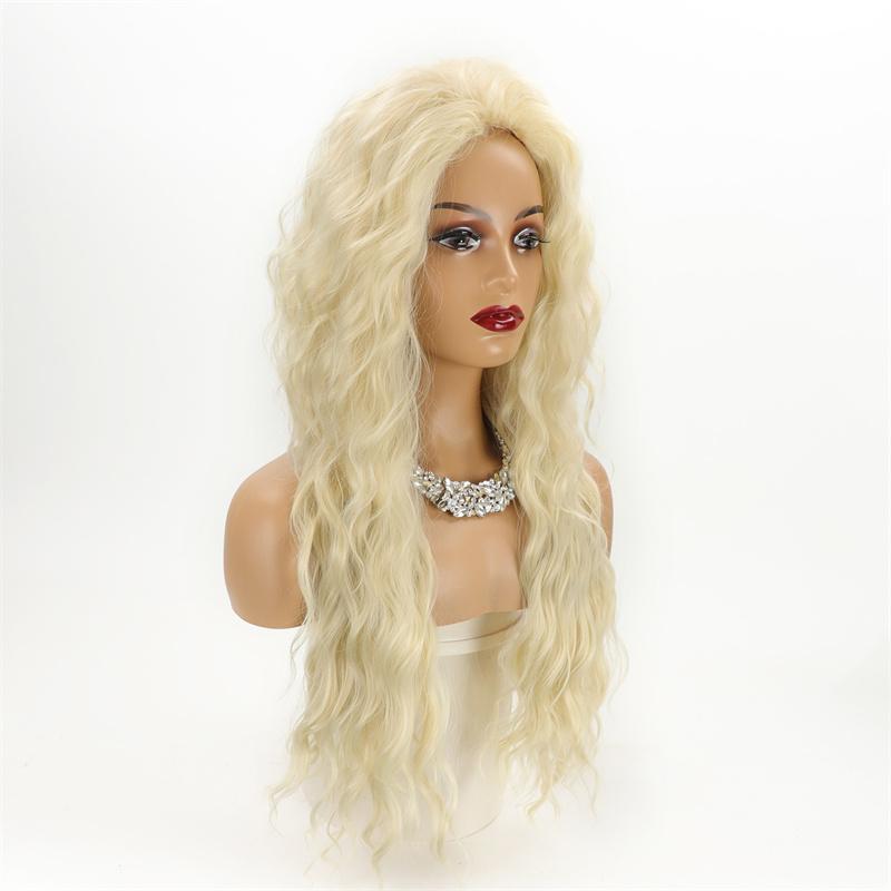 

Длинные кудрявые светлые парики для женщин, синтетический парик омбре с челкой, костюмный парик для девушек, сексуальные светлые парики с черными корнями