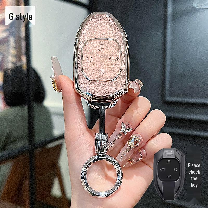 GAC Trumpchi E8 2024 Key Case: E8pro/MAX Honor Edition Crystal Shell Car Key Bag with Buckle