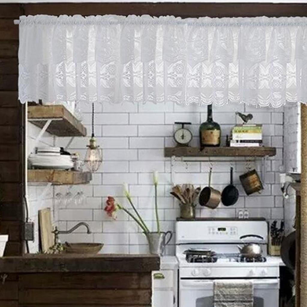1 Panel Embroidered Lace Kitchen Bedroom Tier