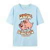 Makin Bacon Tshirt Pig Funny Tshirt Letter Short Sleeve Graphic Round Collar Pure Cotton Tops Tees Tee Shirt Grandpa Summer