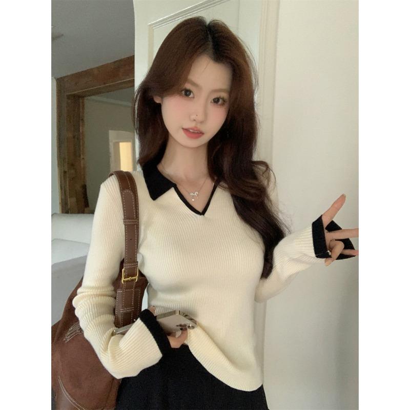 

Autumn and winter new chic Plo neck sweater with knitted bottoming shirt women s top long sleeves One size fits all [recommended 80-60kg] абрикосовый