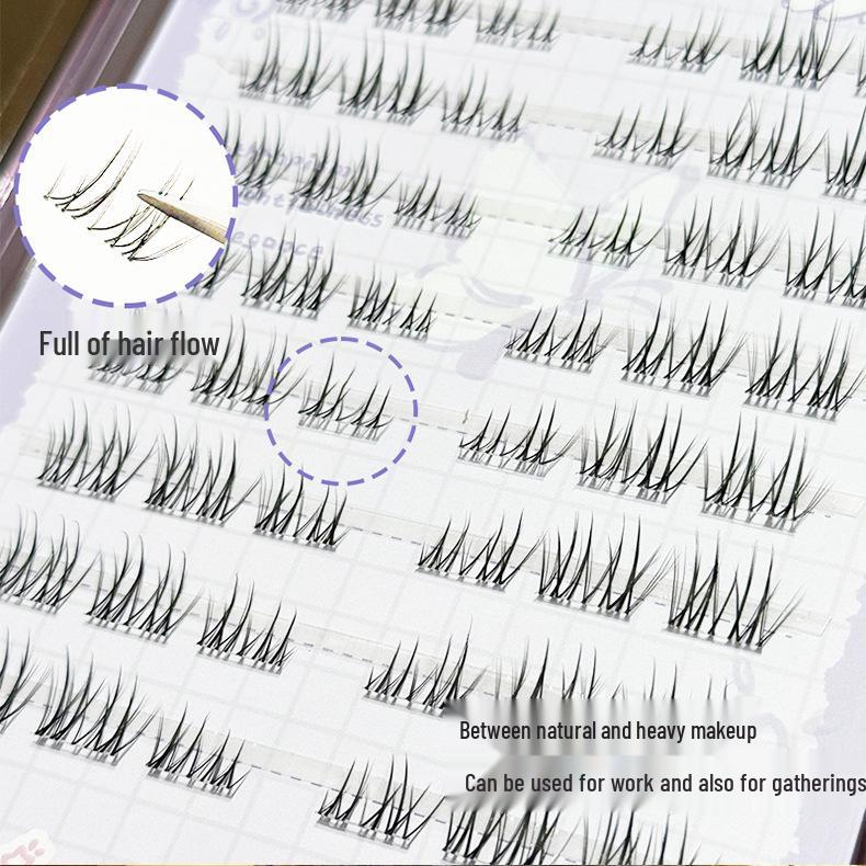 Mint Fairy Natural Japanese False Eyelashes - Light, Realistic, Beginner-Friendly, Pure Desire, Segmented for a Fresh, Net-Like Look