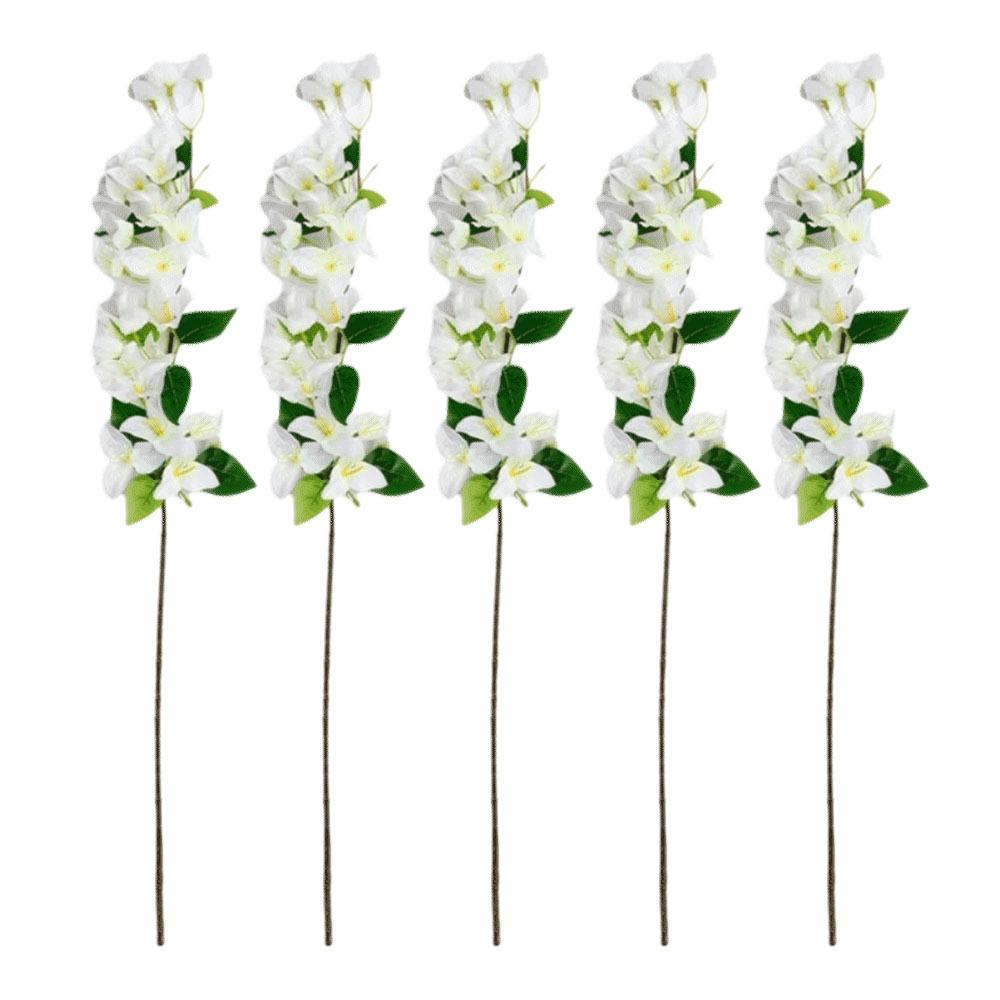 

5Pcs Silk Flower Silk Fake Flower Realistic Blooms Faux Triangle Plum Home Decoration білий