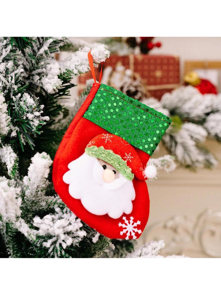 Christmas Tree Hanging Mini Stockings Decoration Small Candy Gift Bag Santa Claus Snowman Reindeer Bear Decorative Socks