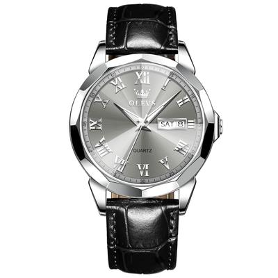 Leder Cool Quarz Tag Uhr für Grau Roman Einfach zu Arm Uhr Herren Uhr, Schwarz, Wasserdicht, Beliebte, Strap, herren Uhr, Modische,