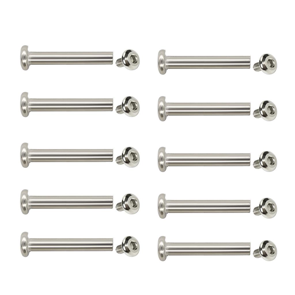 10x Nýty pro opravu zavazadlových koleček 30/35/40/45/50 mm Nýtovací šrouby s vnitřním šestihranem Kovové šrouby pro opravu koleček