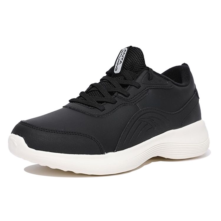 Anta Synthetic Leather Shock Absorbing Non-Slip Durable Low-Top Training Shoes Men Sneakers Black White 112047716-7