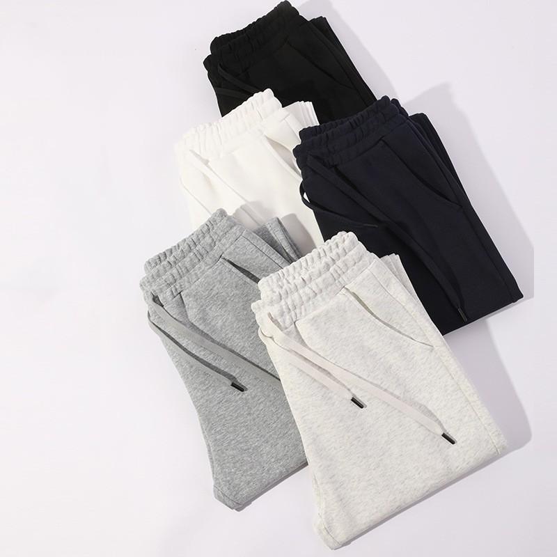 Men's Spring/Fall Oversized Athletic Pants - Loose-Fit Casual Straight-Leg Solid Color Trousers