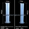 Plastic Graduated Measuring Cylinders: 10ml, 25ml, 50ml, 100ml, 250ml, 500ml, 1000ml