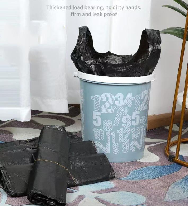 Universal Black Disposable Garbage Bag Durable Handheld Vest Garbage Bag Kitchen Bedroom Toilet Household Storage Tool
