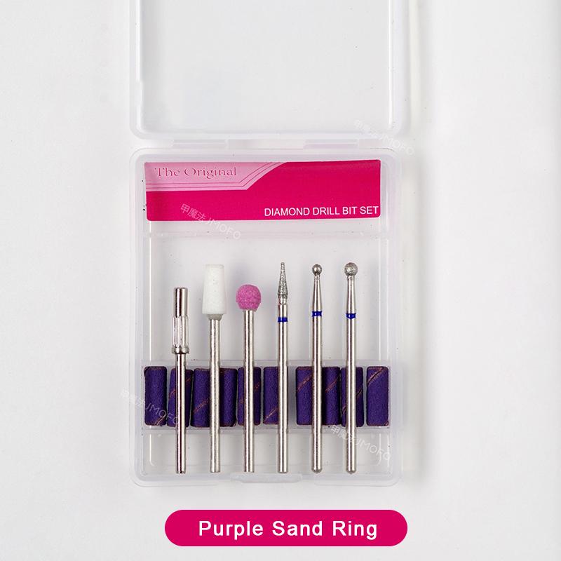 

6 шт./коробка Алмазний фрезерний біт для нігтів Фреза для манікюру Аксесуар Полірування Педикюр Електрична машина Біт для нігтів Інструменти для зняття задирок фіолетовий