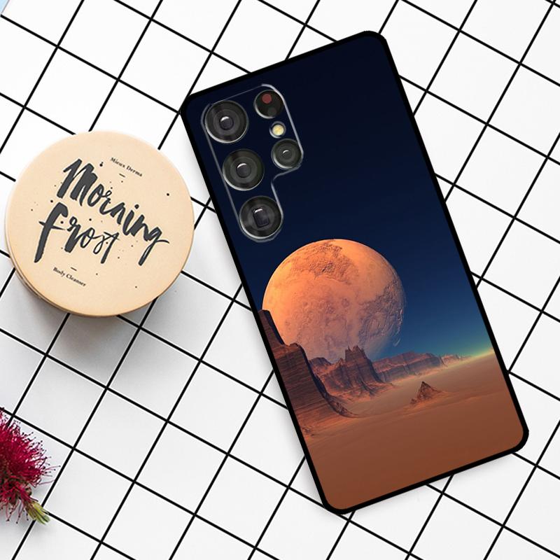 Moon Stars Space Case For Samsung Galaxy S25 Ultra S23 S22 S21 S20 S24 Ultra S9 S10 Plus S25 FE Phone Cover