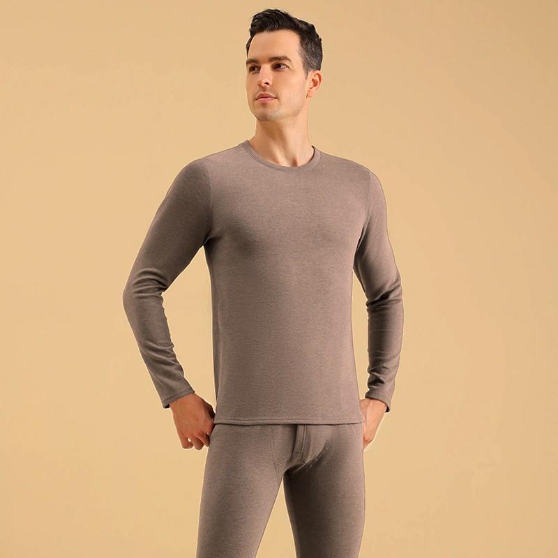 5A Antibacterial Brushed Thermal Underwear Set Wool Silk Base Layer Men Women Fall Winter