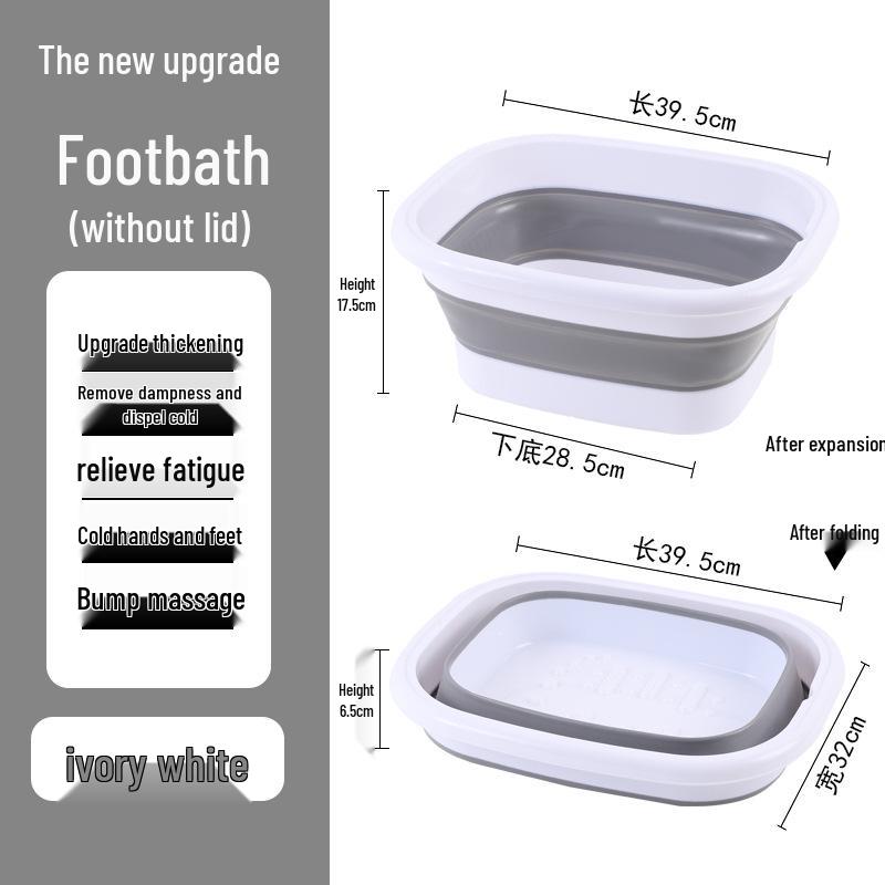 Zusammenklappbares Fußbadbecken mit Deckel für den Heimgebrauch - Fußbad, Massage, Gesundheitspflege, Kalte Gebärmutter-Therapie, Überknöchelige Wäsche
