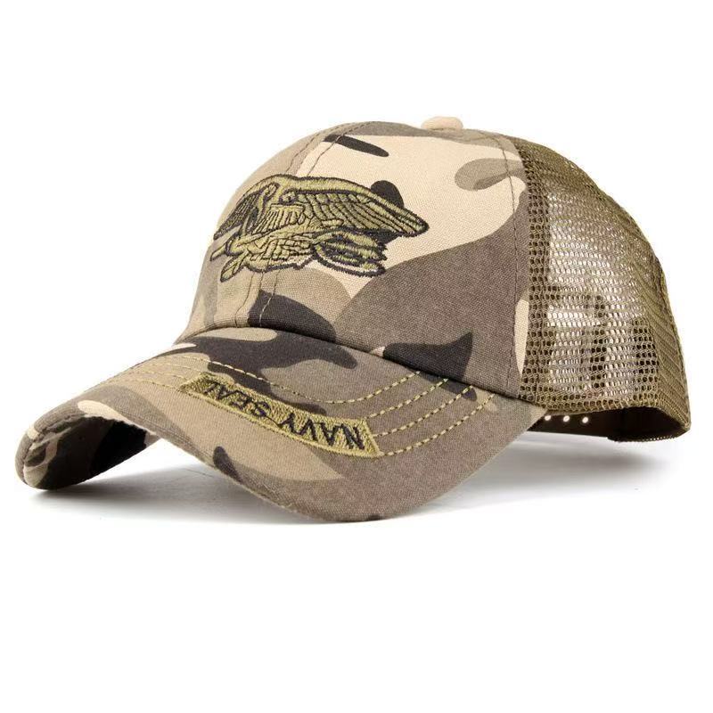 Camouflage military cap striped hat men s retro camo baseball cap outdoor trendy sun protection visor cap One size fits all