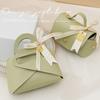 Packaging Box Ribbon Bow Handle Design Handbag Shape Faux Leather Wedding Favors Gift  Candy Bag Household Accessories