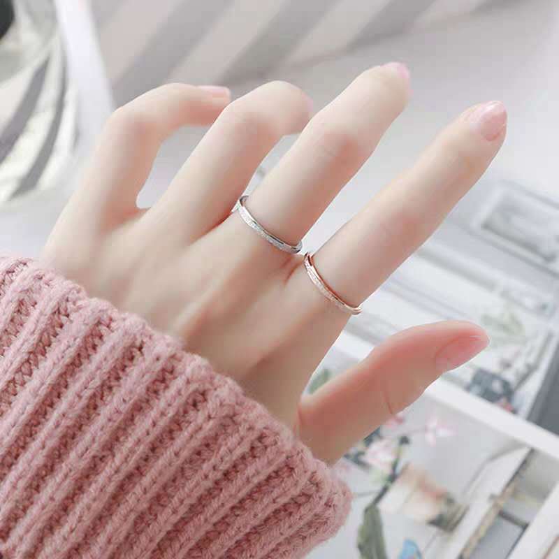 Anillo De Titanio Femenino De 2 Mm Rose Anillo De Compromiso Anillo De Titanio Femenino De 2 Mm Rose Anillo De Compromiso