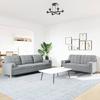 2 Piece Sofa Set with Decorative Cushions Light Grey Fabric
