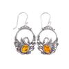 Citrine Gemstone 925 Sterling Silver Jewelry Drop/Dangle Earrings 1.64" For Gift CE-2-12