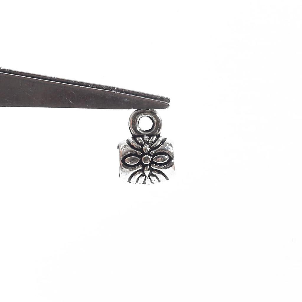 20 stk sylindertilbehør med ring løse perler legeringsperler for smykkekomponentfremstilling DIY armbånd halskjede