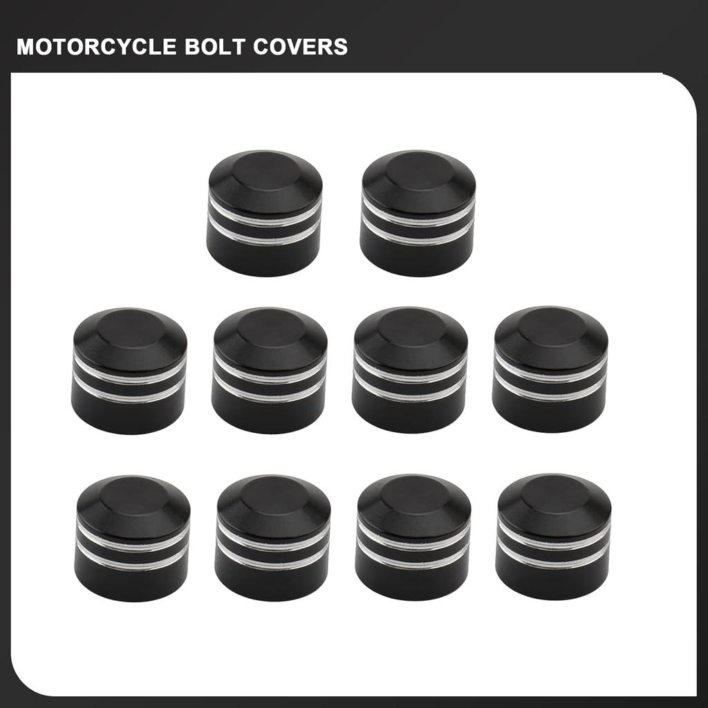 10PCS Motorcycle Bolt Covers Aluminum Engine Topper Caps for Harley Twin Cam Touring Road King Electra Glide Street Glide Dyna Softail Sportster 883